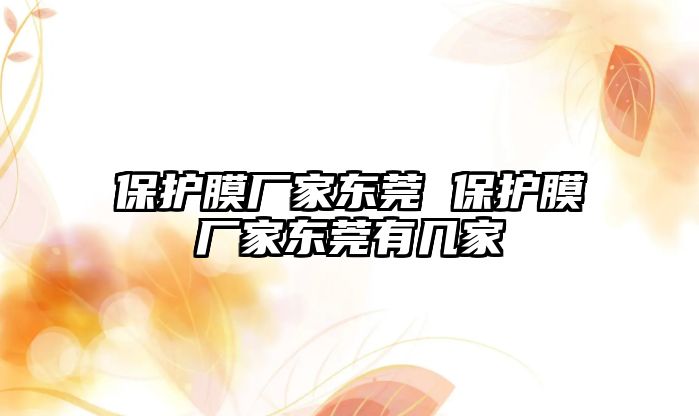 保護膜廠家東莞 保護膜廠家東莞有幾家