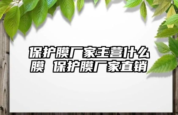 保護膜廠家主營什么膜 保護膜廠家直銷