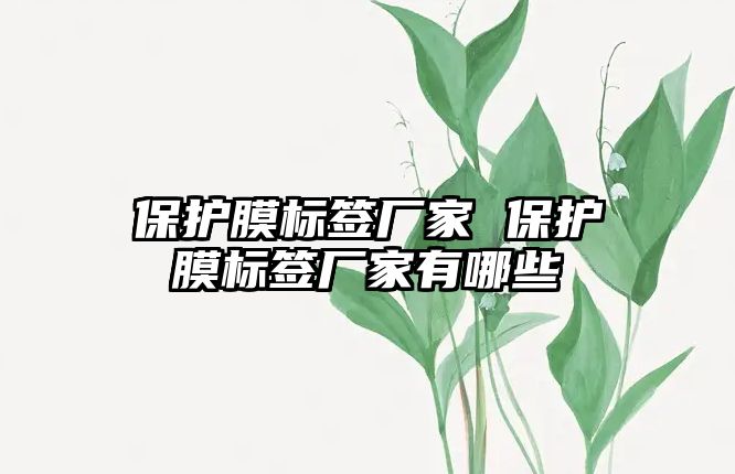 保護膜標簽廠家 保護膜標簽廠家有哪些