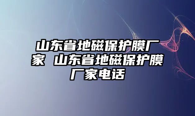 山東省地磁保護膜廠家 山東省地磁保護膜廠家電話