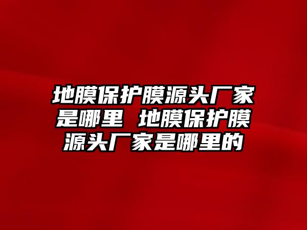 地膜保護(hù)膜源頭廠家是哪里 地膜保護(hù)膜源頭廠家是哪里的